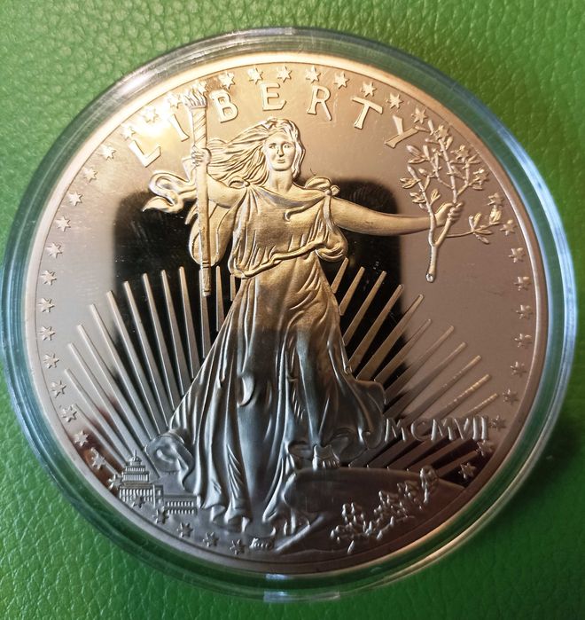 Antyk GIGANT - 70 mm Liberty 20 Dollar $ Double Eagle Bogini Wolnośc