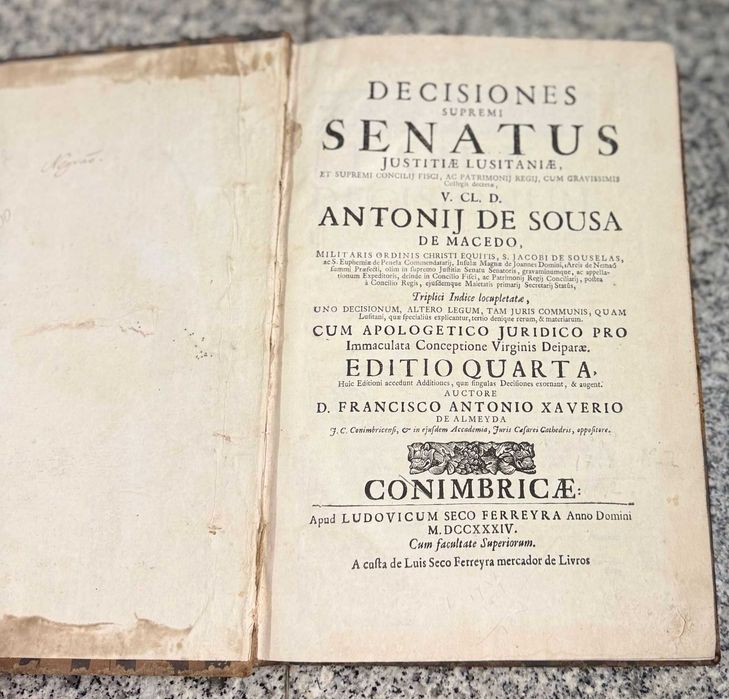 Decisiones supremi Senatu Justitiae Lusitanie et Supremi Concilij Fisci, Ac Patrimonij Regij, Cum Gravissimis