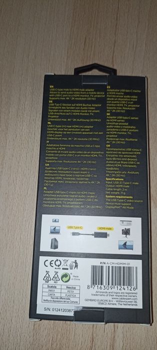 Перехідник Cablexpert USB Type C-HDMI