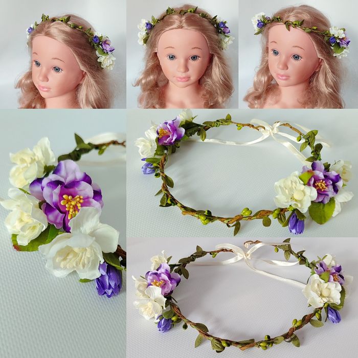 Весняний обруч, весняний віночок, обруч з квітами, святковий обруч