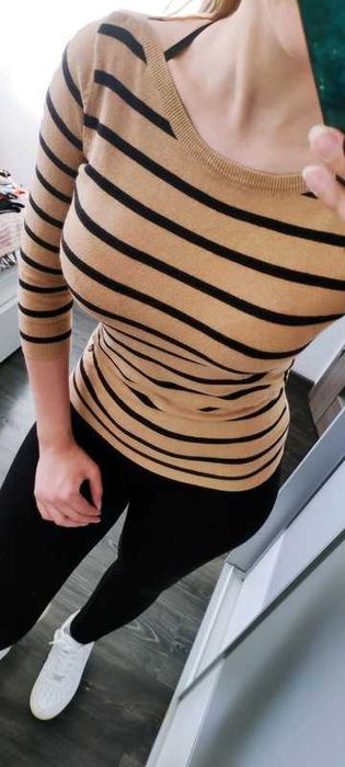 Sweter damski w paski S #y2k #00s #retro