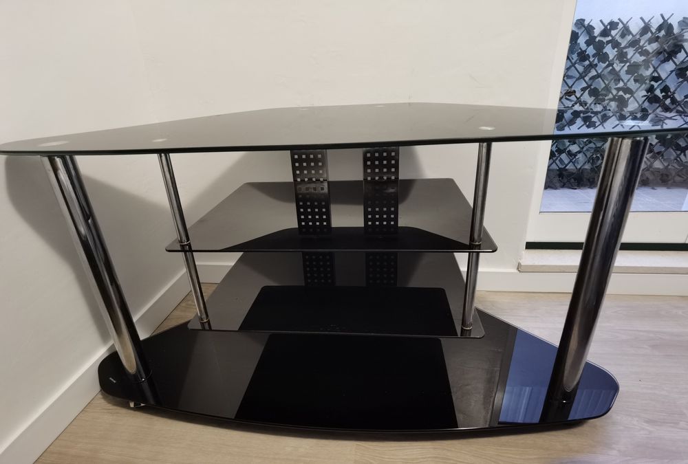 Movel TV vidro temperado preto