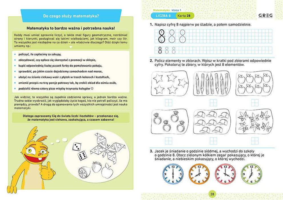 Matematyka klasa 1 Karty pracy W SZKOLE I W DOMU GREG