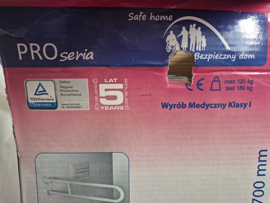 Uchwyt uchylny Blisk-Pro 70 cm biały wyrób medyczny klasy I