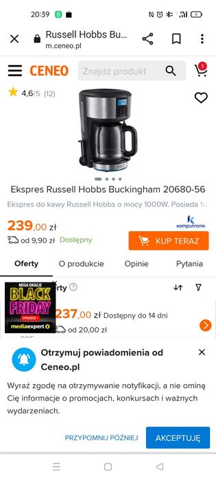 Ekspres przelewowy Russell Hobbs