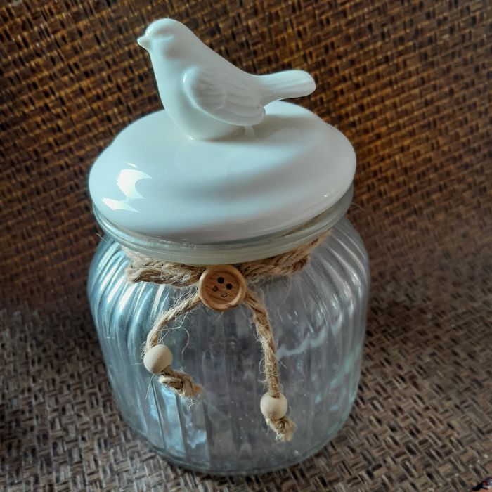 Ozdobny słoik porcelanowy ptaszek
