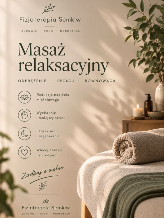 Masaż relaksacyjny z dojazdem do domu