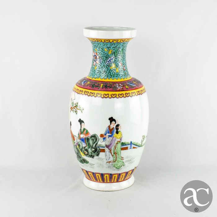 Jarrão porcelana da China, com caracteres chineses, CIRCA 1960