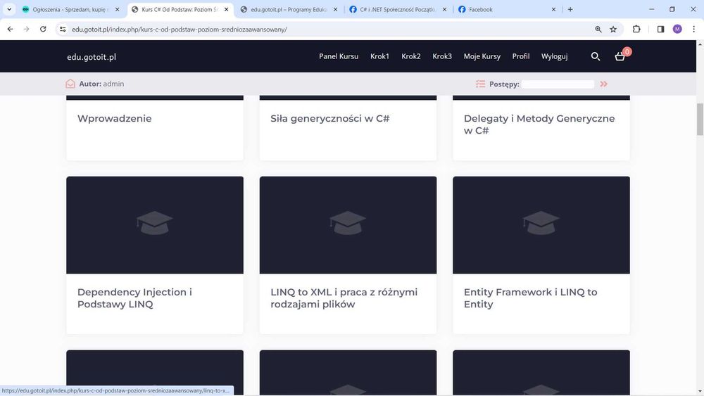 Odsprzedam dożywotni kurs C# i .NET z gotoit.pl