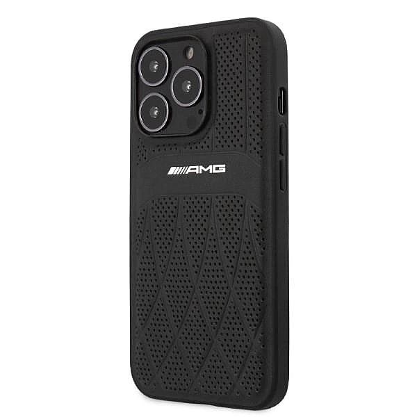 Etui AMG Leather Curved Lines na iPhone 13 Pro Max - czarne