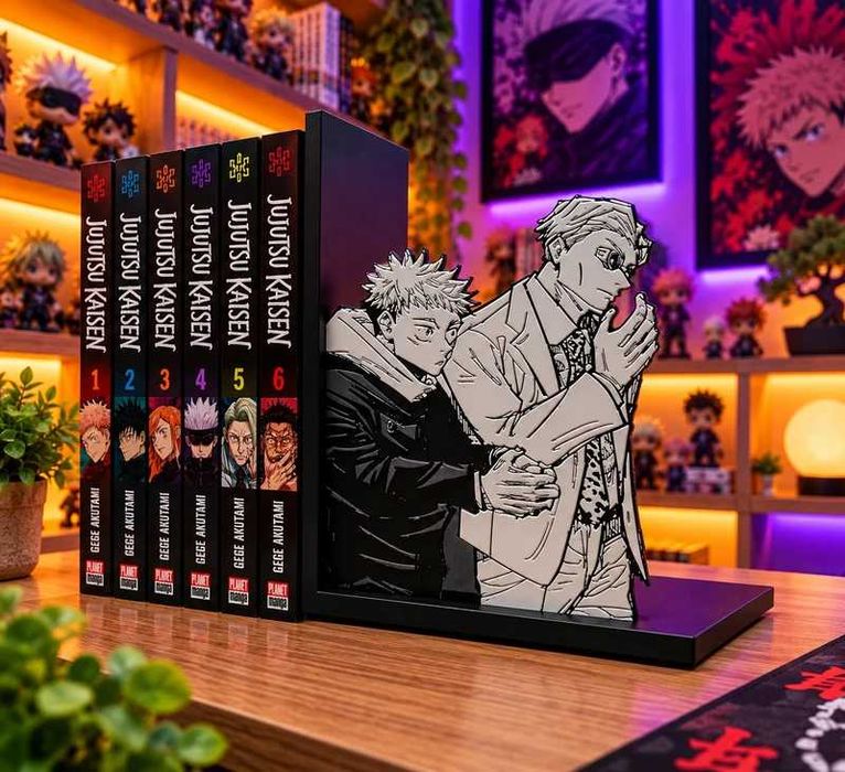 Porta-livros jujutsu kaisen – decoração para mangás e livros