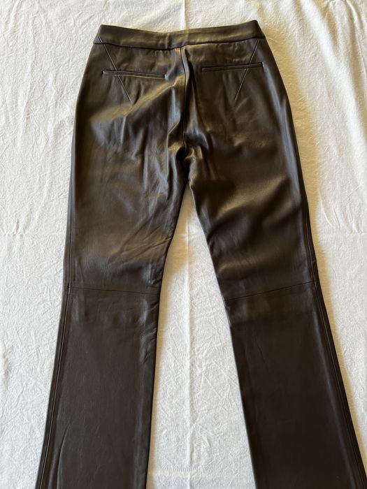 Calças de senhora, 100% pele ovelha, cor castanha