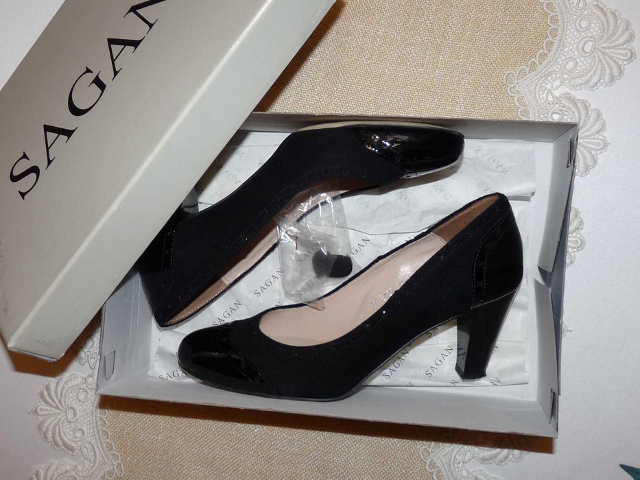 SAGAN wygodne skórzane czółenka 39/25 cm