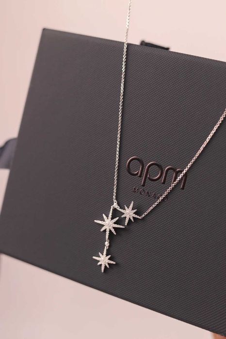 APM* colar de prata com seis estrelas
