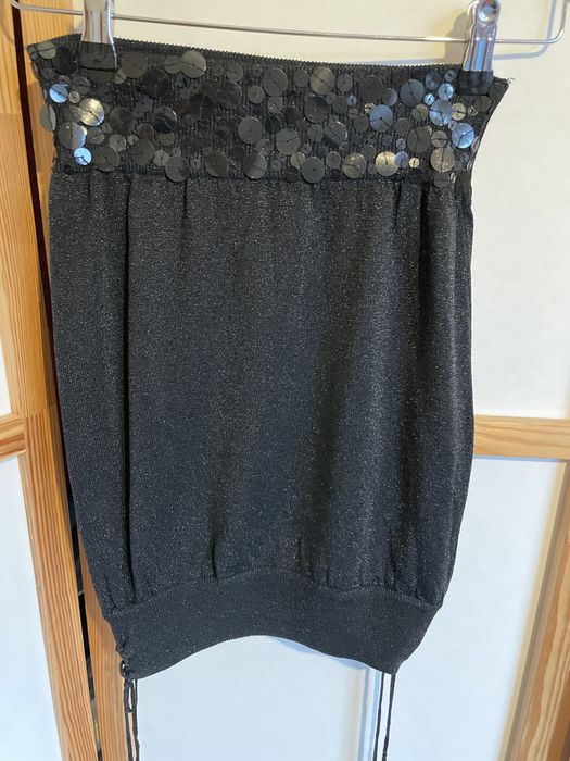 Top czarny z brokatem sylwester/dyskoteka