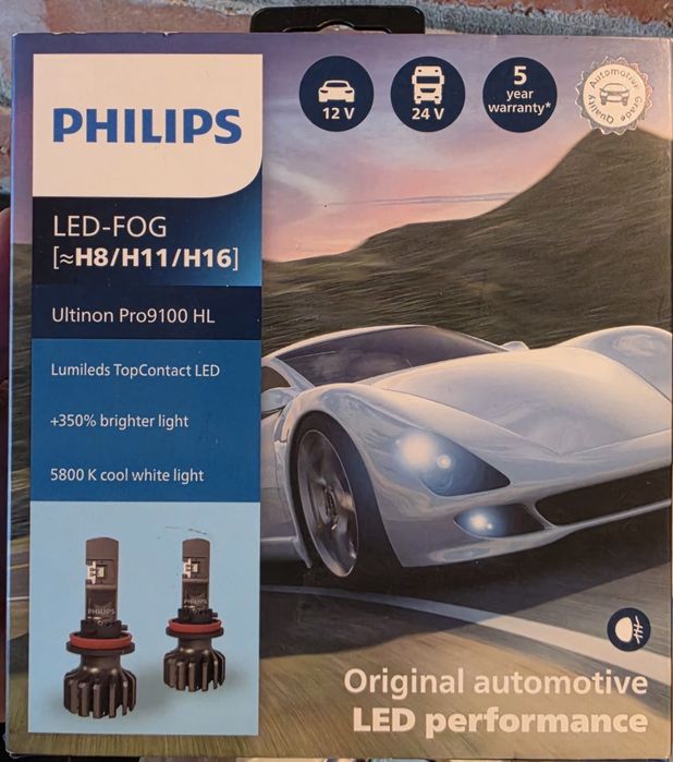 LED лампи Philips Ultinon Pro9100 LED H8/H11/H16 5800К