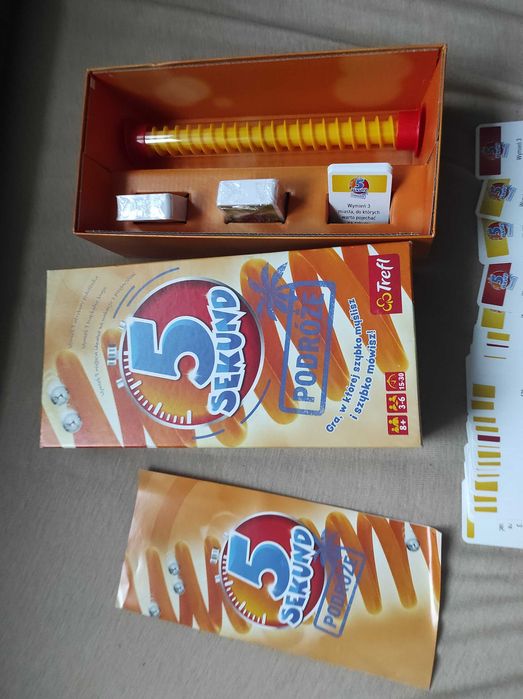 Gra Planszowa karciana towarzyska 5 sekund Podróże Trefl kompletna!