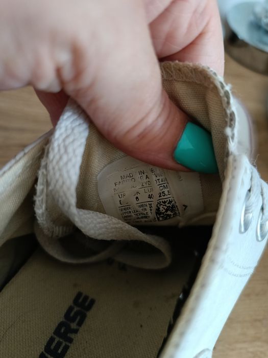Trampki all Star Converse koturn 40 białe skórzane