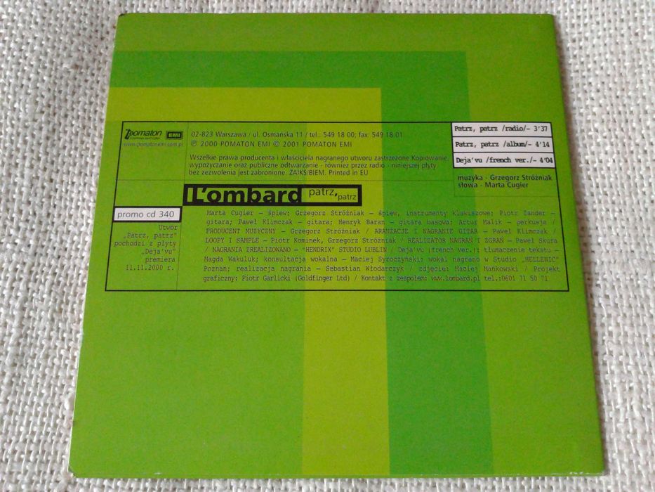 Lombard - Patrz. Patrz  singiel promo  CD