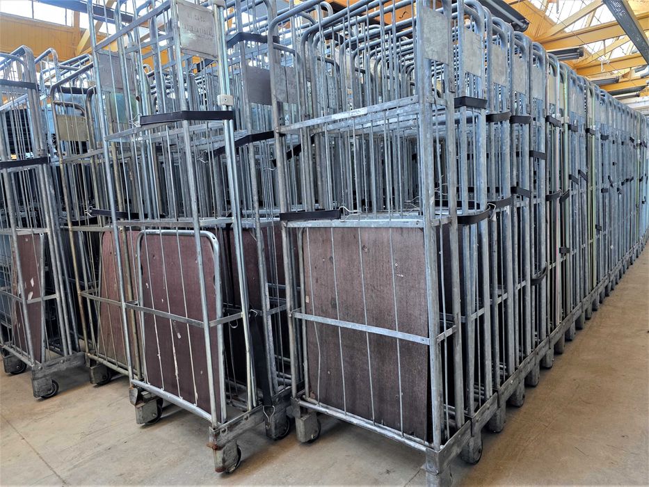Wózek Transportowy Magazynowy Gniazdowy Kurierski Kosz Siatkowy Rollkontener 65x80x168cm