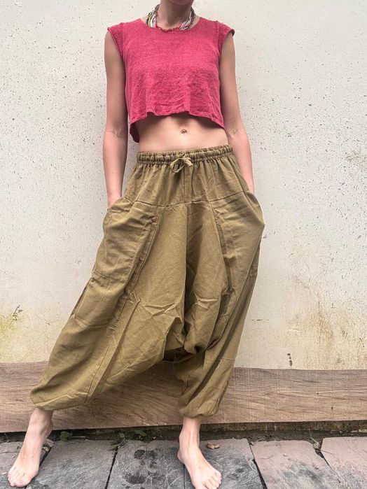 Szarawary bawełniane khaki