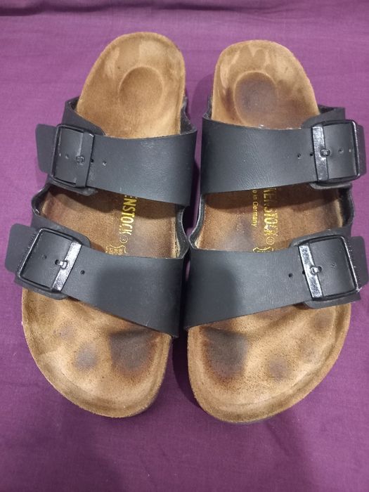 Кожаные шлепки сандалии BIRKENSTOCK