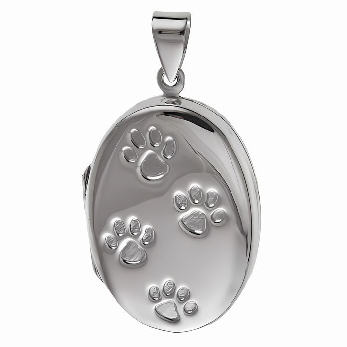 Otwierany Srebrny Owalny Wisior Sekretnik Puzderko Łapki W0336