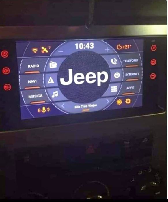 Rádio Android 14 com GPS Jeep Wrangler, Compass, Doodge, Chrysler.