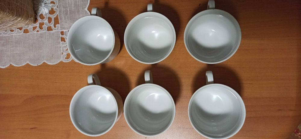 Białe filiżanki z porcelany 6 szt.Winterling Bawaria