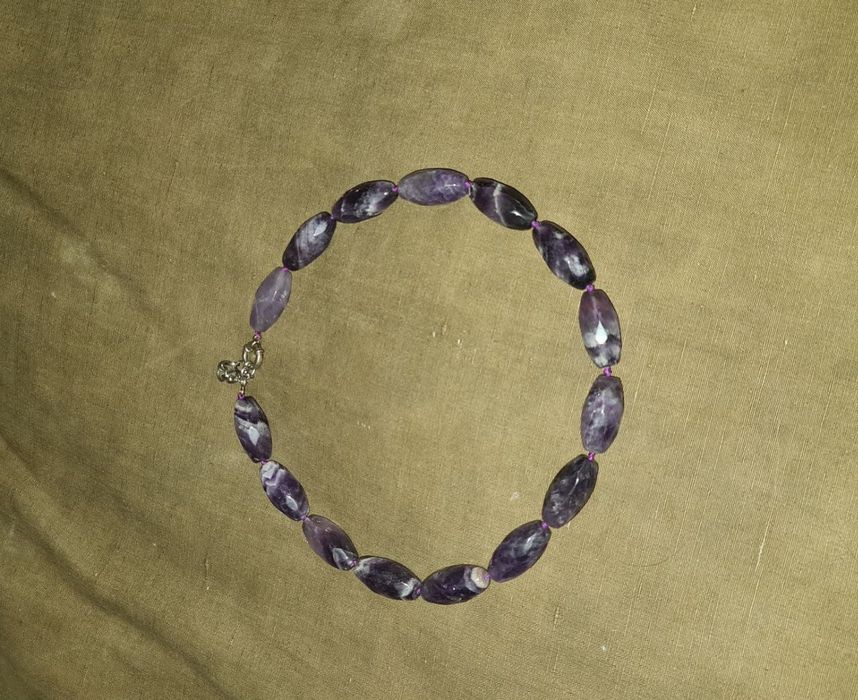 Вінтажні буси з аметисту Лаванда