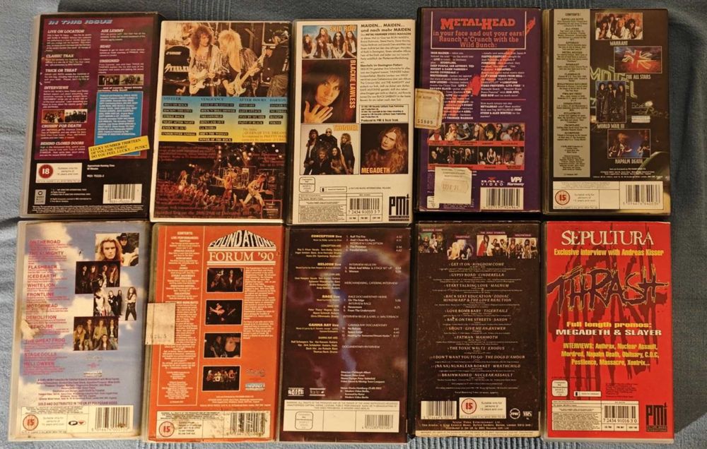 cassetes video/ vhs hard rock heavy metal thrash sodom motley crue dri