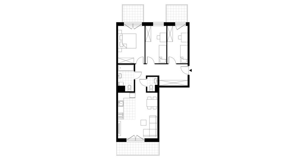 4-pokojowe mieszkanie 71m2 + 3 balkony