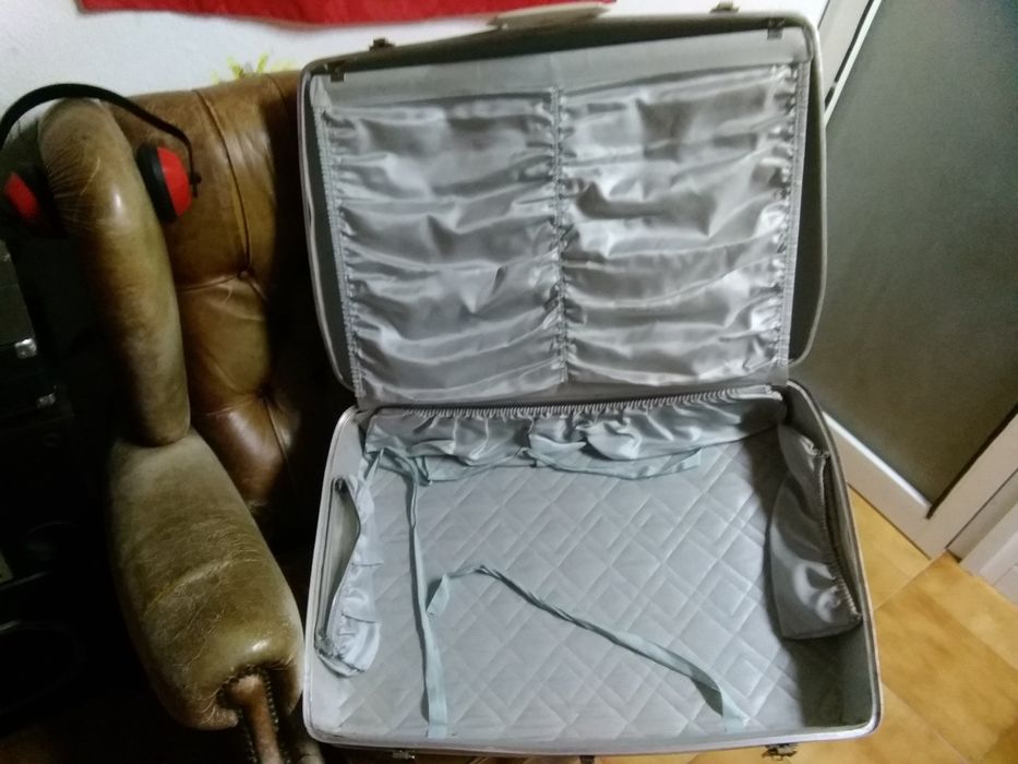 Mala de viagem vintage fibra rigida