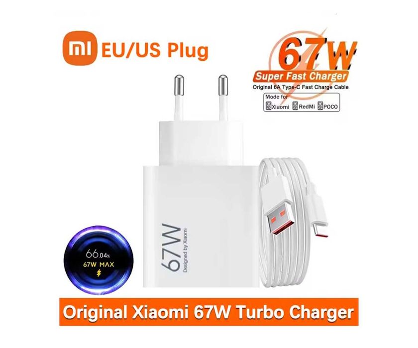 Сетевое зарядное устройство Xiaomi 67W Charger White зарядка