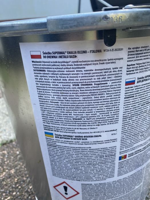 Farba olejna RAL 1003 w opakowaniach po 9L