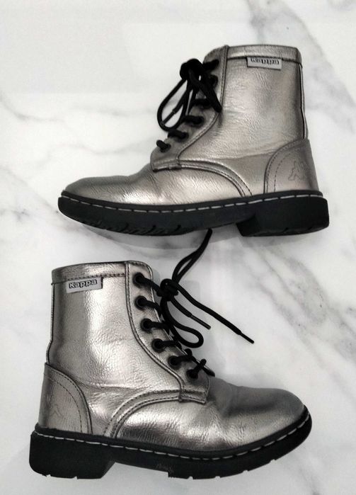 Buty botki sztyblety Kappa 31 srebrne