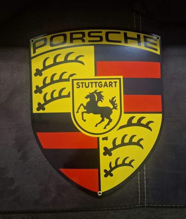 Emaliowany Emblemat Herb Szyld Porsche 38cm/30cm
