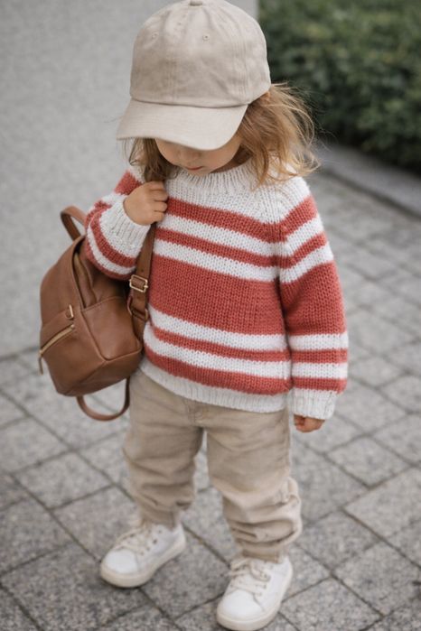 Ręcznie robiona tunika dziewczęca 86–92 koralowo-biała NOWA