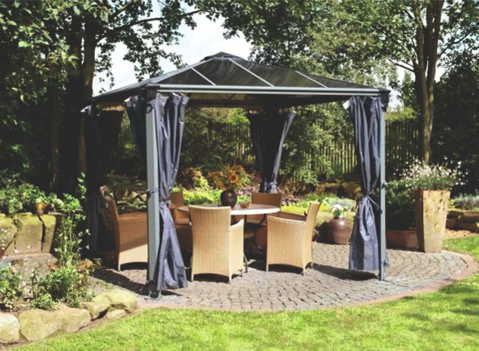 Zadaszenie  3x3m taras aluminiowe+poliwęglan + zasłona