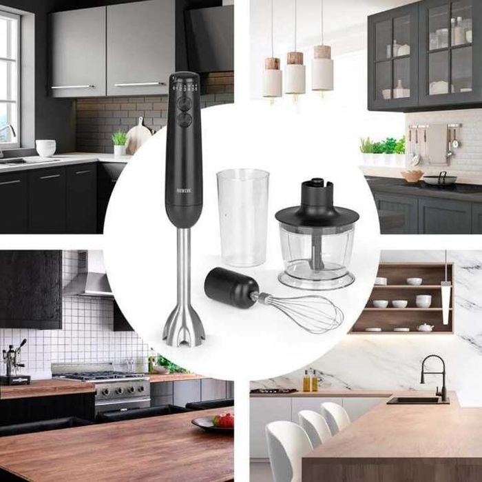 Blender Ręczny N8WERK Midnight Edition 1200W z trybem Turbo +Akcesoria