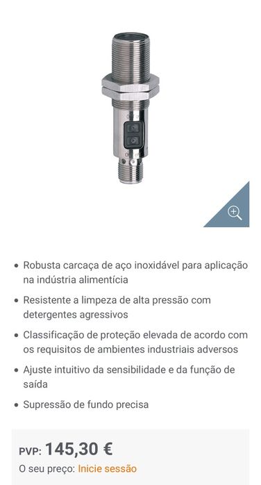 Sensore de reflexão difusa com supressão de fundo IFM