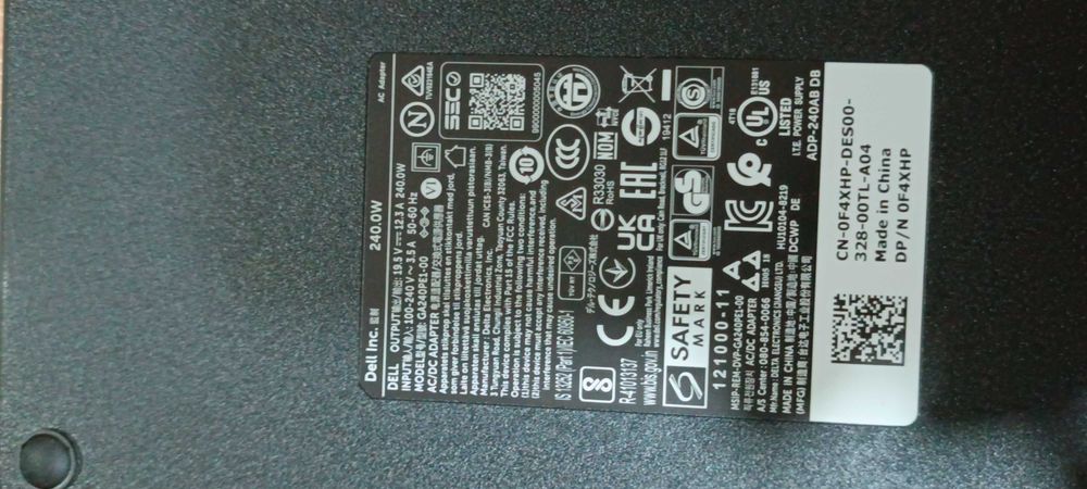 Carregador Original Dell 240W 19.5V 12.3A 100% funcional