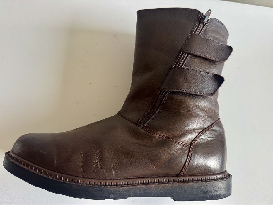 Męskie botki/kozaki skórzane 42 – ocieplane, antypoślizgowe