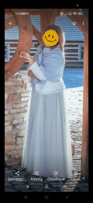 Suknia ślubna błękitna 42/44/46 wzrost 172
