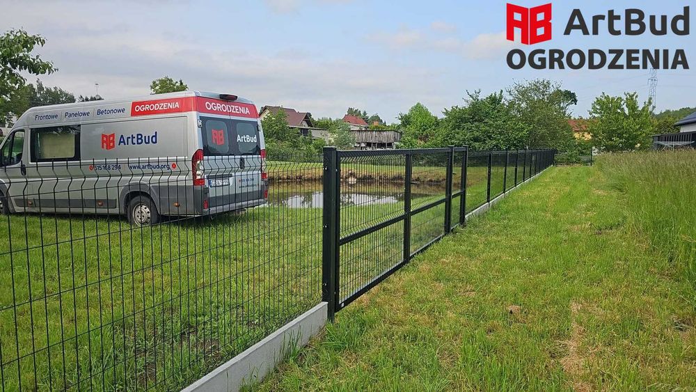 Ogrodzenia panelowe 3D Elbląg 1230 fi 4 grafit RAL 7016 - 1 mb