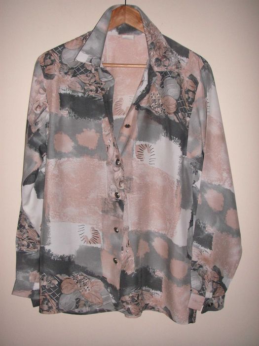 Camisa / Blusa Pure Jeans Caroche e Blusa Cinzento, Creme e Branco