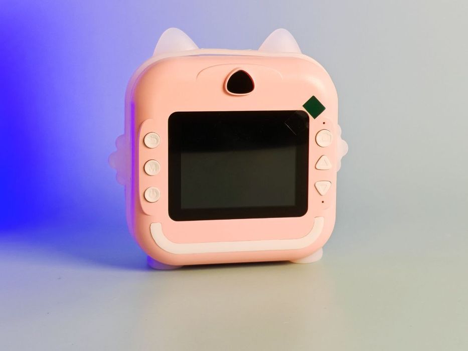 Цифровой детский фотоаппарат с термопринтером и розовыми играми