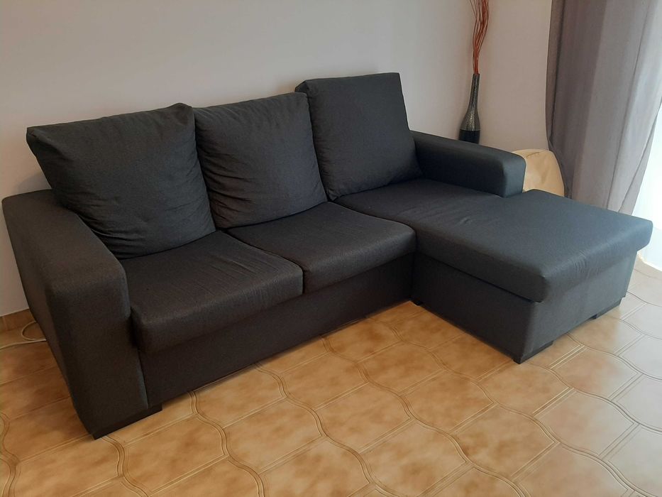 Sofa 3 lugares chaise longue Cinzento