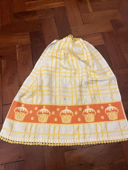 Pano de cozinha com crochet