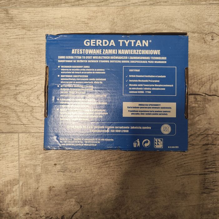 Zamek Gerda nawierzchniowy prawy, czarny